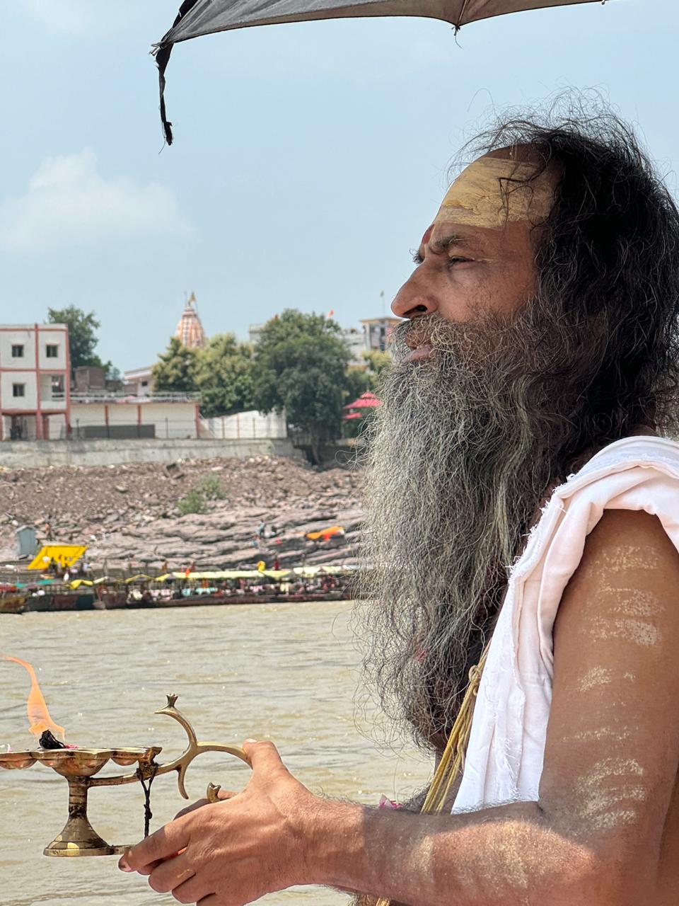 Aarti and deepdaan on the banks of Maa Narmada, Omkareshwar