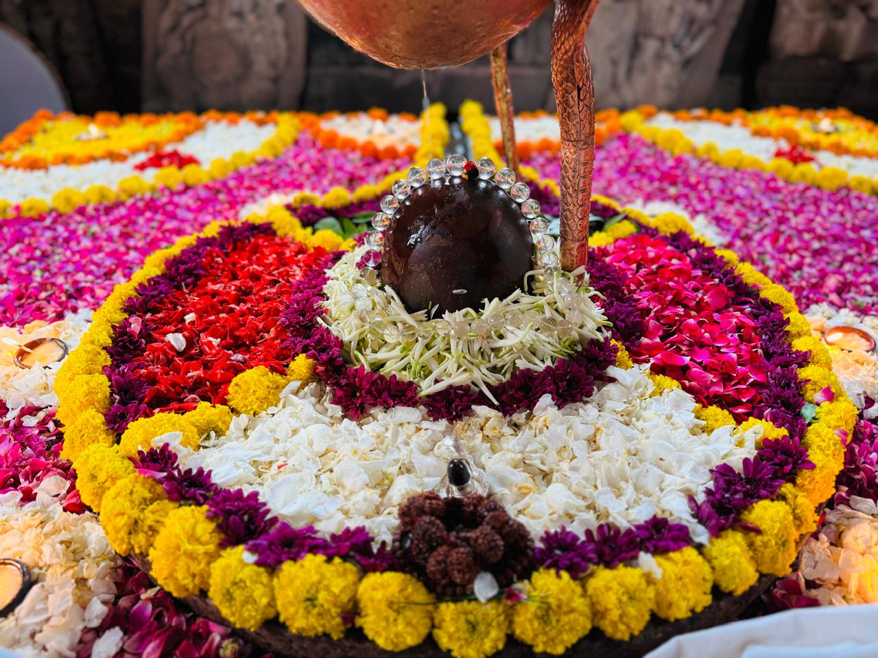Abhishek and shringar at the Omkareshwar temple