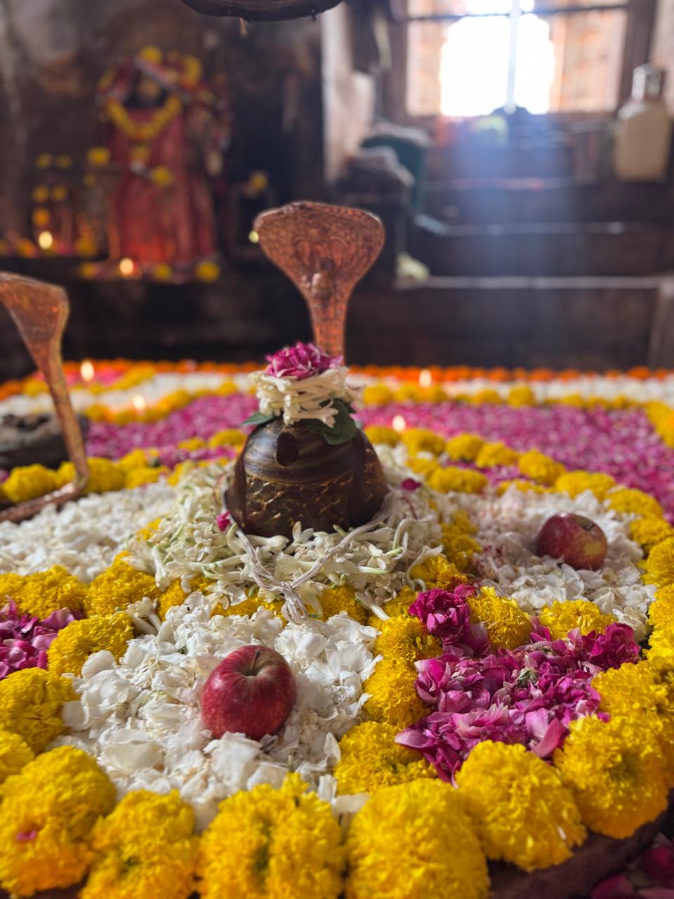 Acharya Pandit Gopal Krishna Dubey performing puja at Omkareshwar